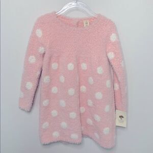 Tucker + Tate Fuzzy pink polka dot dress